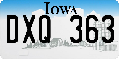 IA license plate DXQ363