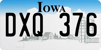 IA license plate DXQ376