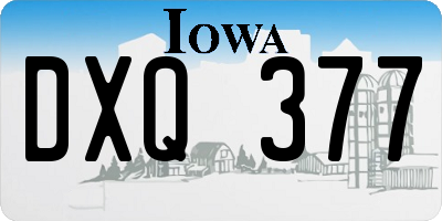 IA license plate DXQ377