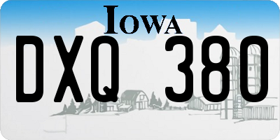 IA license plate DXQ380