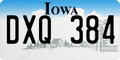 IA license plate DXQ384