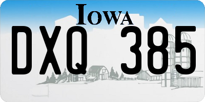 IA license plate DXQ385