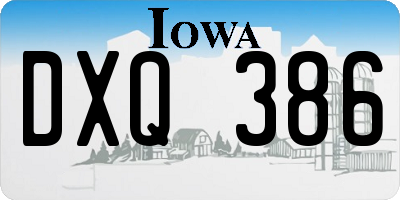 IA license plate DXQ386