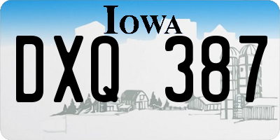 IA license plate DXQ387