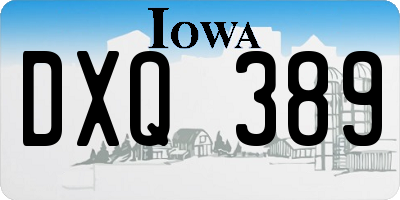 IA license plate DXQ389