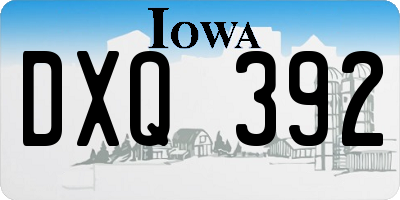 IA license plate DXQ392