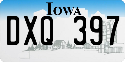 IA license plate DXQ397