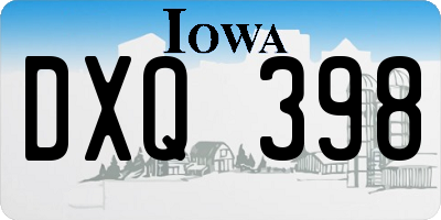 IA license plate DXQ398