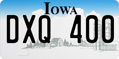 IA license plate DXQ400