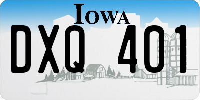 IA license plate DXQ401
