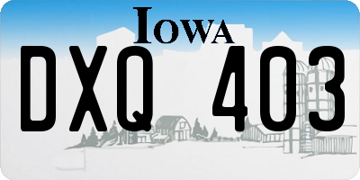 IA license plate DXQ403