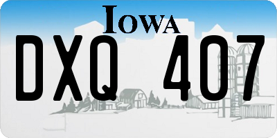 IA license plate DXQ407