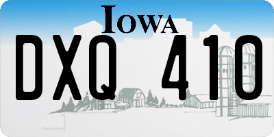 IA license plate DXQ410