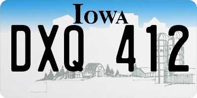 IA license plate DXQ412