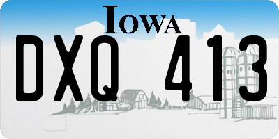 IA license plate DXQ413