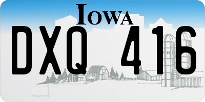IA license plate DXQ416