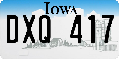 IA license plate DXQ417