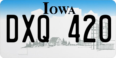 IA license plate DXQ420