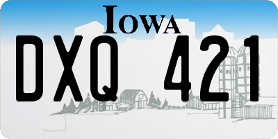 IA license plate DXQ421