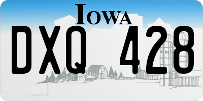 IA license plate DXQ428