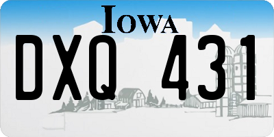 IA license plate DXQ431