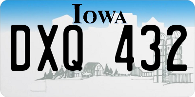 IA license plate DXQ432