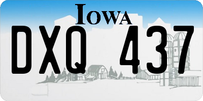 IA license plate DXQ437