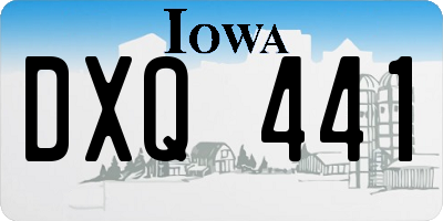 IA license plate DXQ441