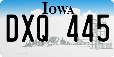 IA license plate DXQ445