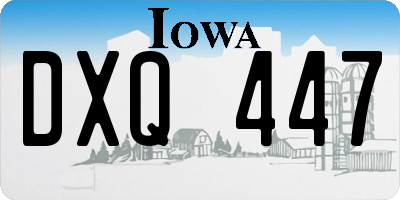 IA license plate DXQ447