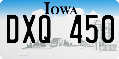 IA license plate DXQ450