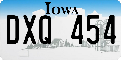 IA license plate DXQ454