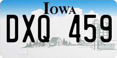 IA license plate DXQ459