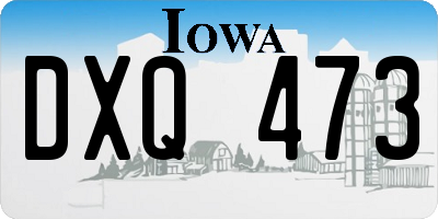 IA license plate DXQ473