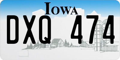 IA license plate DXQ474