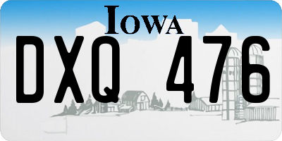 IA license plate DXQ476