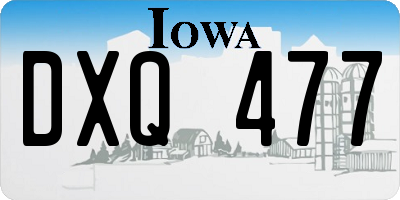 IA license plate DXQ477