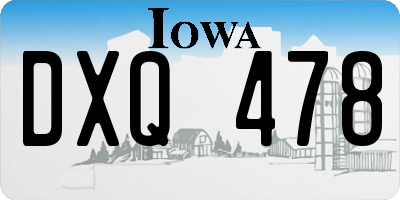 IA license plate DXQ478