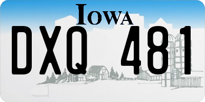 IA license plate DXQ481