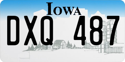 IA license plate DXQ487