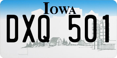 IA license plate DXQ501