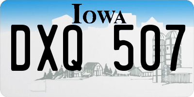 IA license plate DXQ507