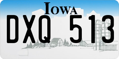 IA license plate DXQ513