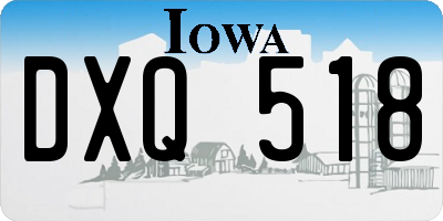 IA license plate DXQ518