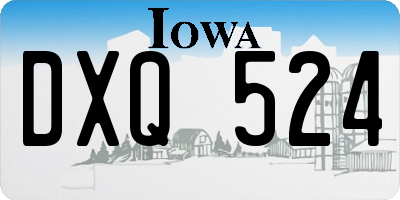 IA license plate DXQ524