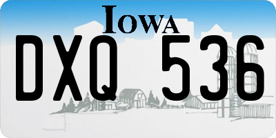 IA license plate DXQ536