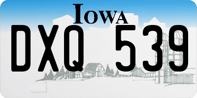 IA license plate DXQ539