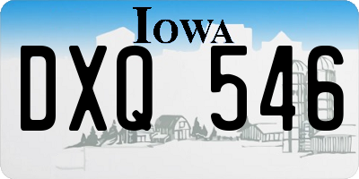 IA license plate DXQ546