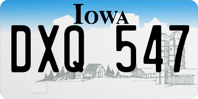IA license plate DXQ547