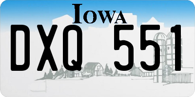 IA license plate DXQ551